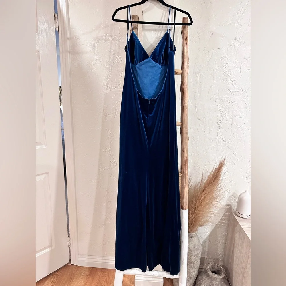 Katie May Ariel Velvet Gown Maxi Dress in Navy Blue Size XL - Picture 7 of 11